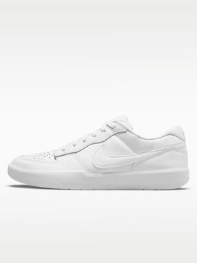 NIKE SB FORCE 58 PREMIUM Leather in ALL WHITE Size Women’s 7.5 / Men’s 6
